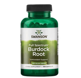 Swanson Full Spectrum Burdock Root suplement diety wspierający trawienie i zdrowie skóry 100 kapsułek