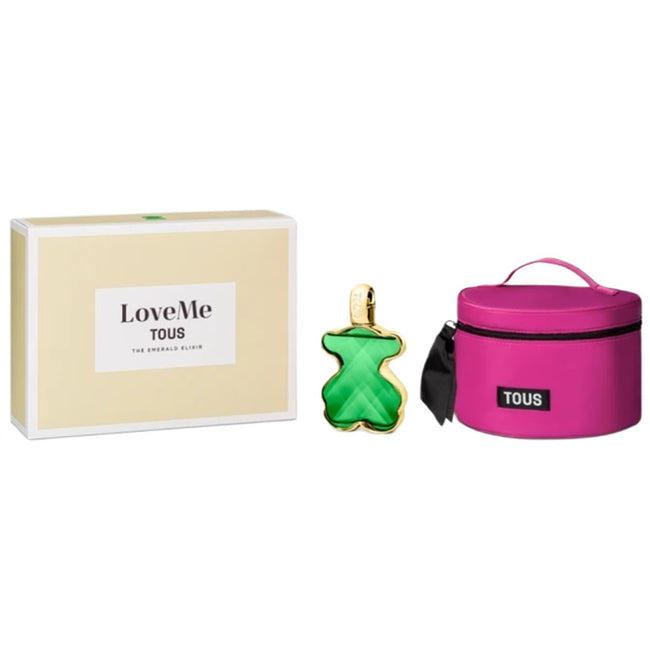 Tous LoveMe The Emerald Elixir zestaw perfumy spray 90ml + kosmetyczka