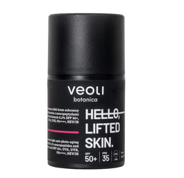 Veoli Botanica Hello Lifted Skin szerokopasmowy lekki krem ochronny przeciw fotostarzeniu z neuropeptydami 0.2% i kwasem ferulowym 0.2% SPF50+ 50ml