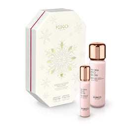 KIKO Milano Snow-Kissed Holiday My Everyday Skincare Essentialts Gift Set zestaw nawilżający krem do twarzy z efektem rozświetlenia 50ml + serum pod oczy 15ml