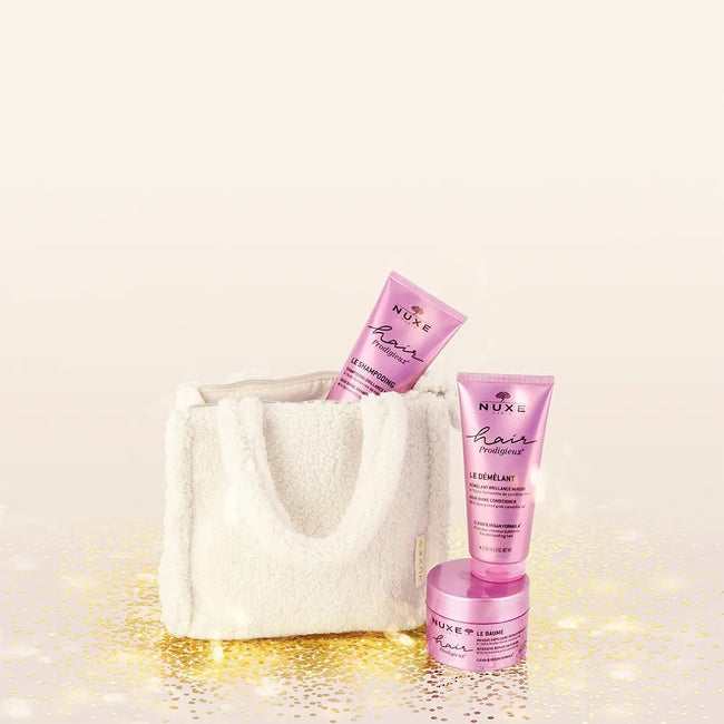 Nuxe Hair Prodigieux zestaw szampon wygładzający 200ml + odżywka wygładzająca 200ml + 3-minutowa maska do włosów 200ml