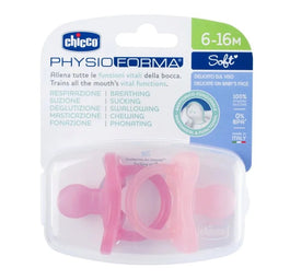 Chicco PhysioForma Soft smoczek silikonowy uspokajający 6-16m Różowy 2szt.