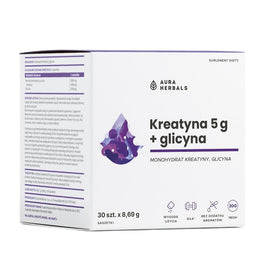 Aura Herbals Kreatyna 5g + Glicyna suplement diety w saszetkach 30x8.69g
