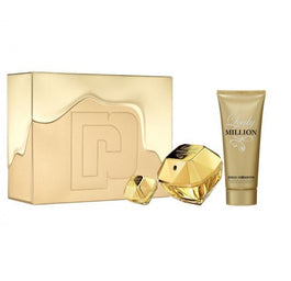 Paco Rabanne Lady Million zestaw woda perfumowana spray 80ml + balsam do ciała 100ml + miniatura wody perfumowanej spray 5ml