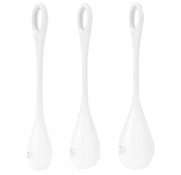 Satisfyer Yoni Power 1 zestaw kulek do treningu mięśni Kegla White