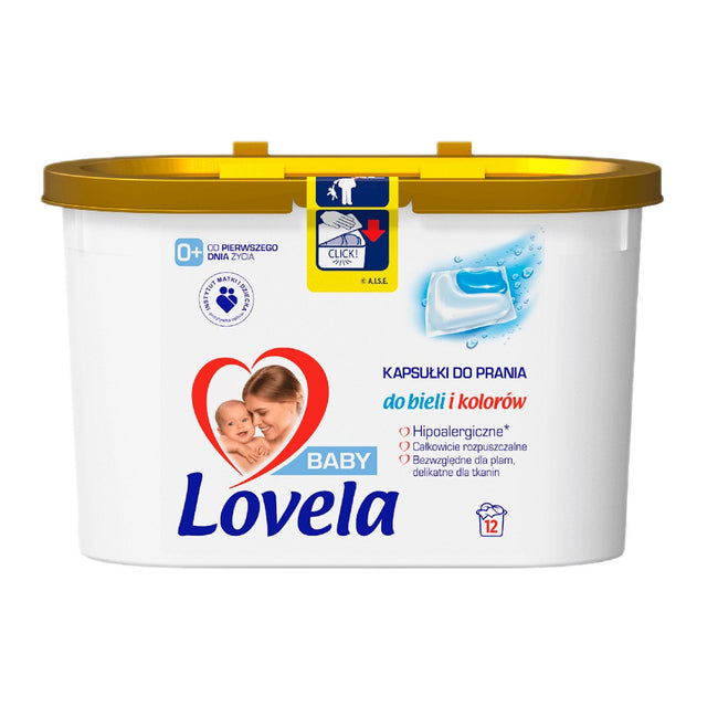Lovela Kapsułki do prania ubranek niemowlęcych i dziecięcych do bieli i kolorów 12szt