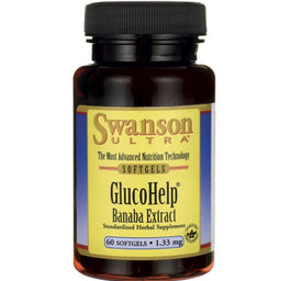 Swanson Gluco Help 1.33mg suplement diety dla prawidłowego poziomu cukru we krwi 60 kapsułek żelowych