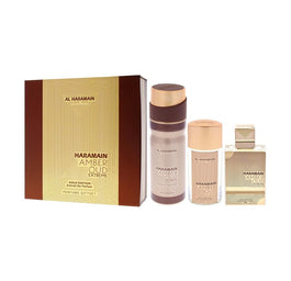 Al Haramain Amber Oud Gold Edition Extreme zestaw ekstrakt perfum spray 75ml + ekstrakt perfum spray 30ml + dezodorant spray 200ml