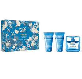 Versace Eau Fraiche Pour Homme zestaw woda toaletowa spray 50ml + żel pod prysznic 50ml + balsam po goleniu 50ml