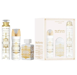 Lattafa Bade'e Al Oud Honor & Glory zestaw woda perfumowana spray 100ml + dezodorant spray 200ml + odświeżacz powietrza 300ml