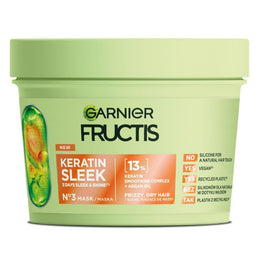 Garnier Fructis Keratin Sleek maska do włosów suchych i puszących się 370ml
