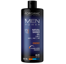4organic Men Power naturalny żel pod prysznic 3w1 Energy 500ml