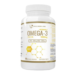 Progress Labs Omega 3 + Witamina E 1000mg No GMO suplement diety 90 kapsułek miękkich