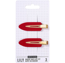 Sister Young Lily klipsy do włosów do makijażu Red 2szt