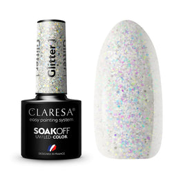 Claresa Soak Off UV/LED Glitter lakier hybrydowy 1 5g