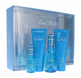 Davidoff Cool Water Woman zestaw woda toaletowa spray 50ml + balsam do ciała 75ml + żel pod prysznic 75ml + woda toaletowa spray 15ml