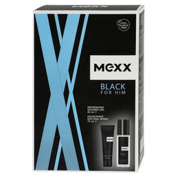Mexx Black Man zestaw dezodorant w naturalnym sprayu 75ml + żel pod prysznic 50ml