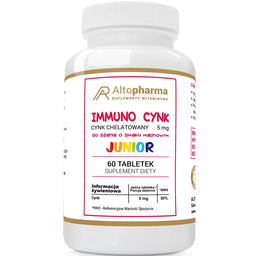 AltoPharma Immuno Cynk Junior suplement diety 60 tabletek