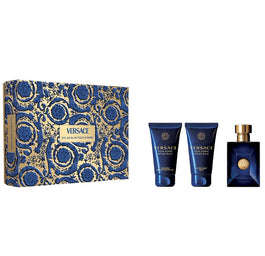 Versace Pour Homme Dylan Blue zestaw woda toaletowa spray 50ml + żel pod prysznic 50ml + balsam po goleniu 50ml