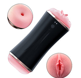 B-Series Fox Vibrating Masturbation Cup duży podwójny masturbator z możliwością regulowania ucisku podczas masażu