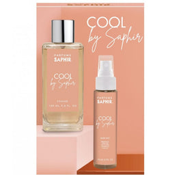 Saphir Cool Pour Femme zestaw woda perfumowana spray 100ml + mgiełka do włosów 75ml