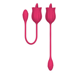 B-Series Magic Licking Massager With Vibrating Egg stymulator z języczkiem i wibrującym jajkiem Pink