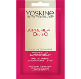 Yoskine Supreme-Vit B12 + C maska na tkaninie silnie nawilżenie i lifting 20ml