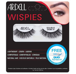 Ardell Wispies Double Demi W para sztucznych rzęs Black + Duo Adhesive klej do rzęs 1g