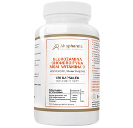 AltoPharma Glukozamina + Chondroityna + MSM + Witamina C suplement diety 120 kapsułek