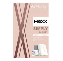 Mexx Simply For Her zestaw woda toaletowa spray 20ml + mydło w kostce 75g