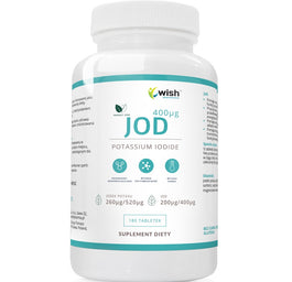 WISH Pharmaceutical Jod Jodek Potasu 400mcg suplement diety 180 tabletek