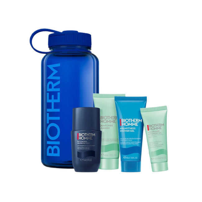 Biotherm The Drop Collection Power Drop zestaw dezodorant roll-on 75ml + żel oczyszczający do twarzy 40ml + żel pod prysznic 40ml + żel do twarzy 20ml