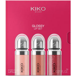 KIKO Milano Glossy Lip Set 03 zestaw trzech nawilżających błyszczyków do ust z efektem objętości 3D 3x6.5ml