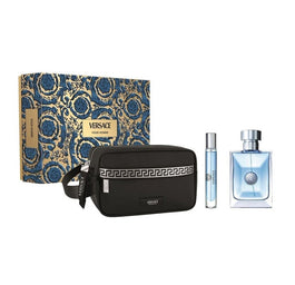 Versace Pour Homme zestaw woda toaletowa spray 100ml + woda toaletowa spray 10ml + kosmetyczka