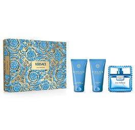 Versace Man Eau Fraiche zestaw woda toaletowa spray 50ml + żel pod prysznic 50ml + balsam po goleniu 50ml