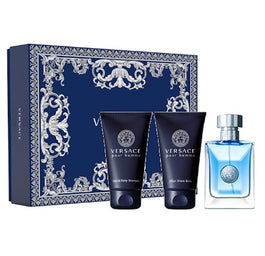 Versace Pour Homme zestaw woda toaletowa spray 50ml + balsam po goleniu 50ml + żel pod prysznic 50ml