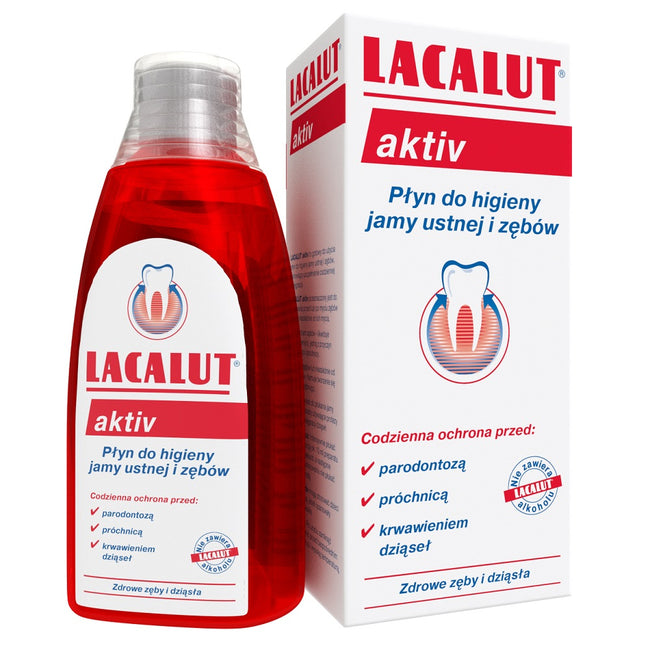 Lacalut Aktiv płyn do higieny jamy ustnej i zębów 300ml