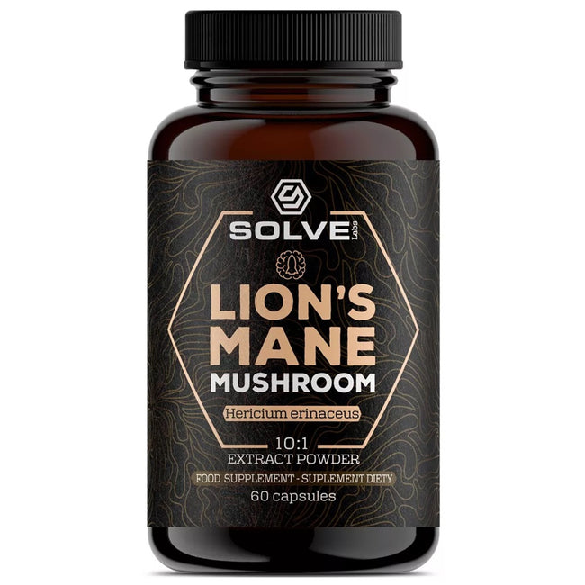 Solve Labs Lion's Mane Mushroom soplówka jeżowata suplement diety 60 kapsułek