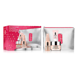 Clinique Moisture Surge Megastars zestaw nawilżający żelowy krem do twarzy 50ml + mgiełka do twarzy 30ml + balsam do ust 7ml + kosmetyczka