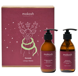 Mokosh Kometek Lśniąca Radość zestaw nawilżający żel do mycia ciała i dłoni 200ml + nawilżająco-rozświetlający lotion do ciała 200ml