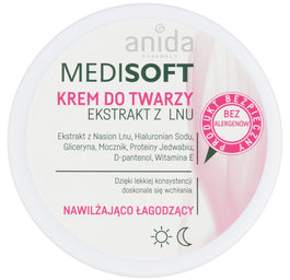 Anida Medisoft nawilżająco-łagodzący krem do twarzy ekstrakt z lnu 100ml