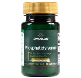 Swanson Phosphatidylserine 100mg suplement diety wspierający zdrowie mózgu 30 kapsułek żelowych