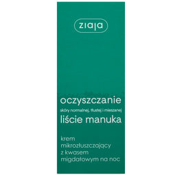 Ziaja Liście Manuka Oczyszczanie krem mikrozłuszczający z kwasem migdałowym na noc 50ml