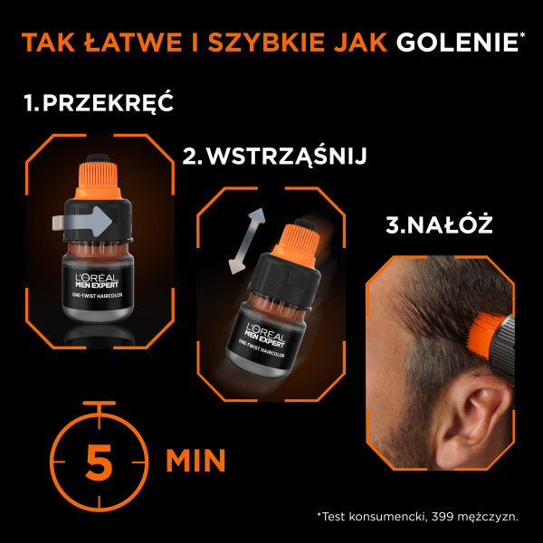 L'Oreal Paris Men Expert One-Twist farba do włosów 03 Ciemny Brąz