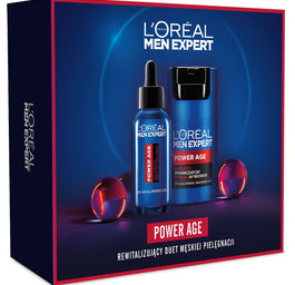 L'Oreal Paris Men Expert Power Age zestaw serum z kwasem hialuronowym 30ml + rewitalizujący krem nawilżający 50ml