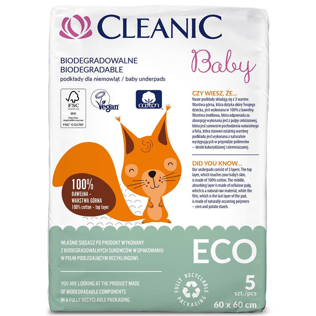 CLEANIC Baby ECO podkłady jednorazowe dla niemowląt 5szt.