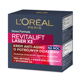 L'Oreal Paris Revitalift Laser X3 krem anti-aging o potrójnym działaniu na noc 50ml