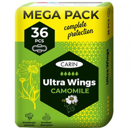 Carin Ultra Wings Camomile ultracienkie podpaski ze skrzydełkami 36szt