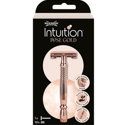 Wilkinson Intuition Rose Gold klasyczna maszynka do golenia dla kobiet z wymiennymi żyletkami rączka + 10 żyletek