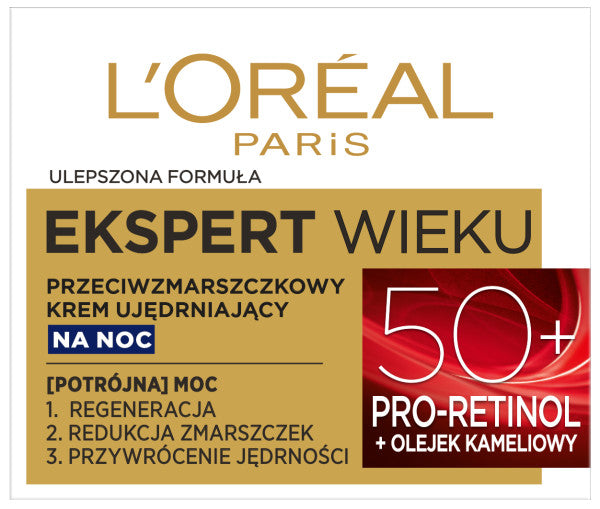L'Oreal Paris Ekspert Wieku 50+ przeciwzmarszczkowy krem ujędrniający na noc 50ml
